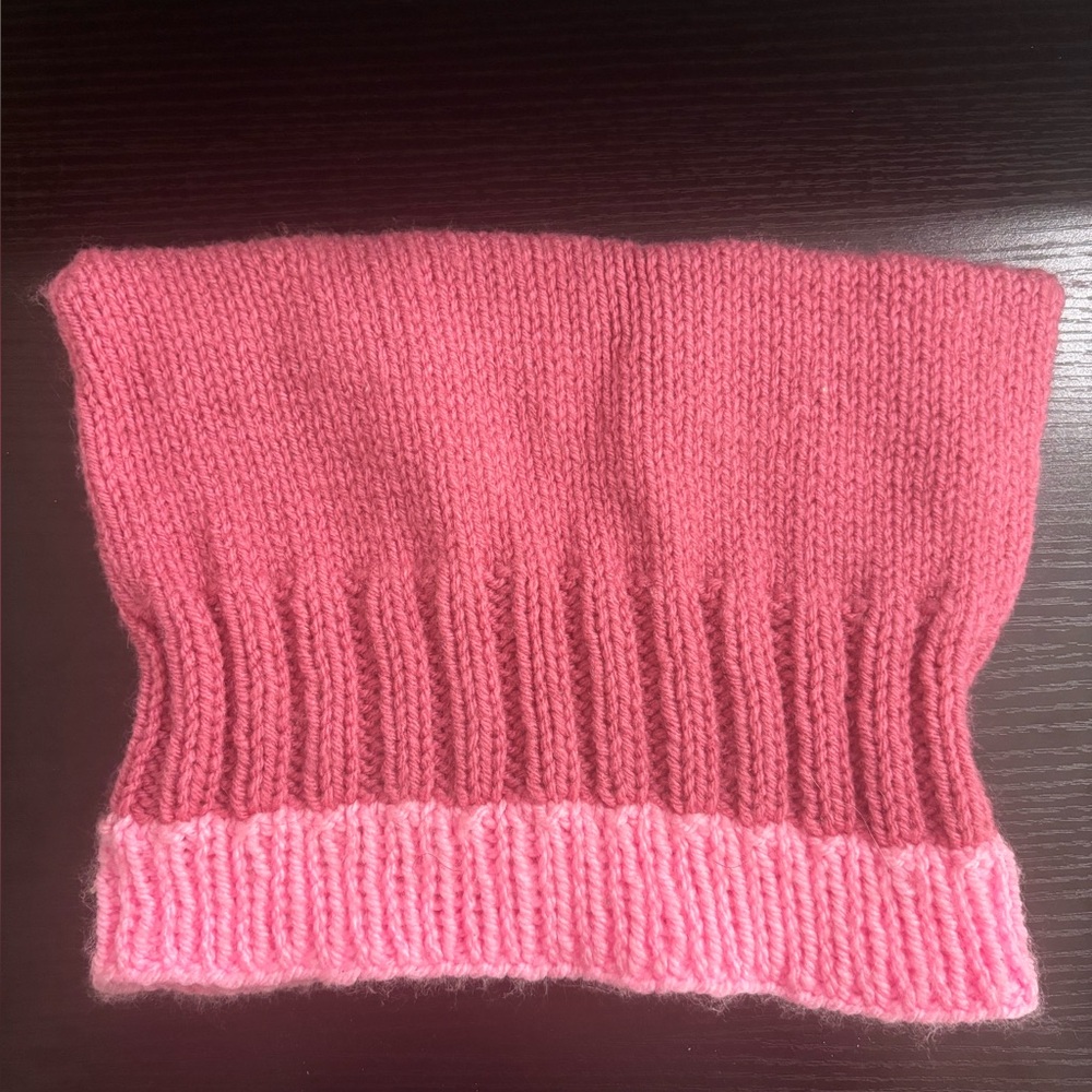 Pink Knitted Cat Ear Hat One Size Fits All